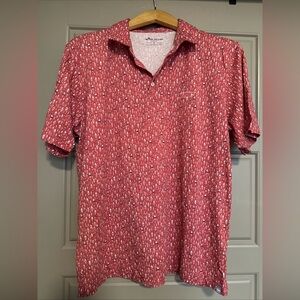 Men’s Peter Millar Red Sailboat Print Golf Polo